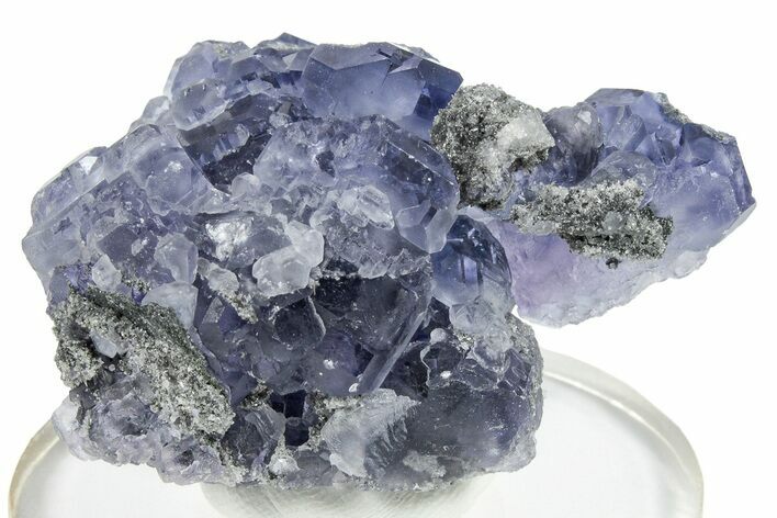 Purple Cube-Dodecahedron Fluorite on Sparkling Quartz - China #246516